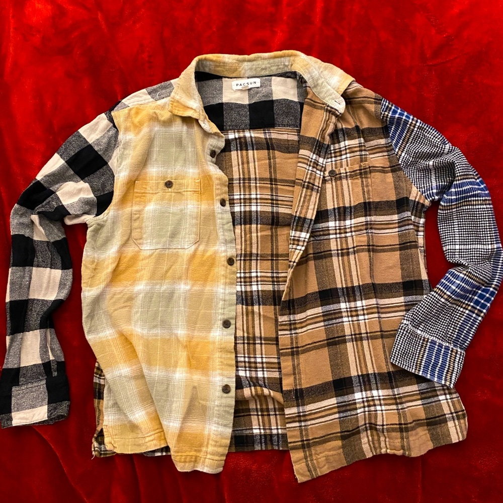 color block flannel